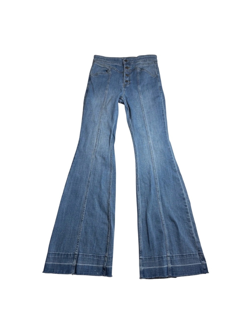Idyllwind Flare Leg Button Fly Miranda Lambert Raw Hem Jeans Womens 4 High Rise
